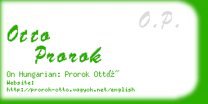 otto prorok business card